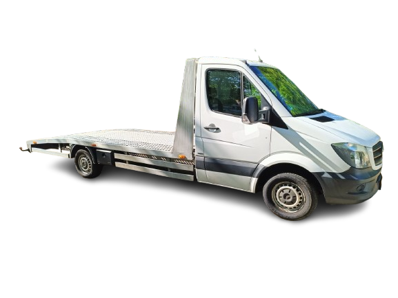 Oprijwagen huren – autoambulance met lier en spanbanden